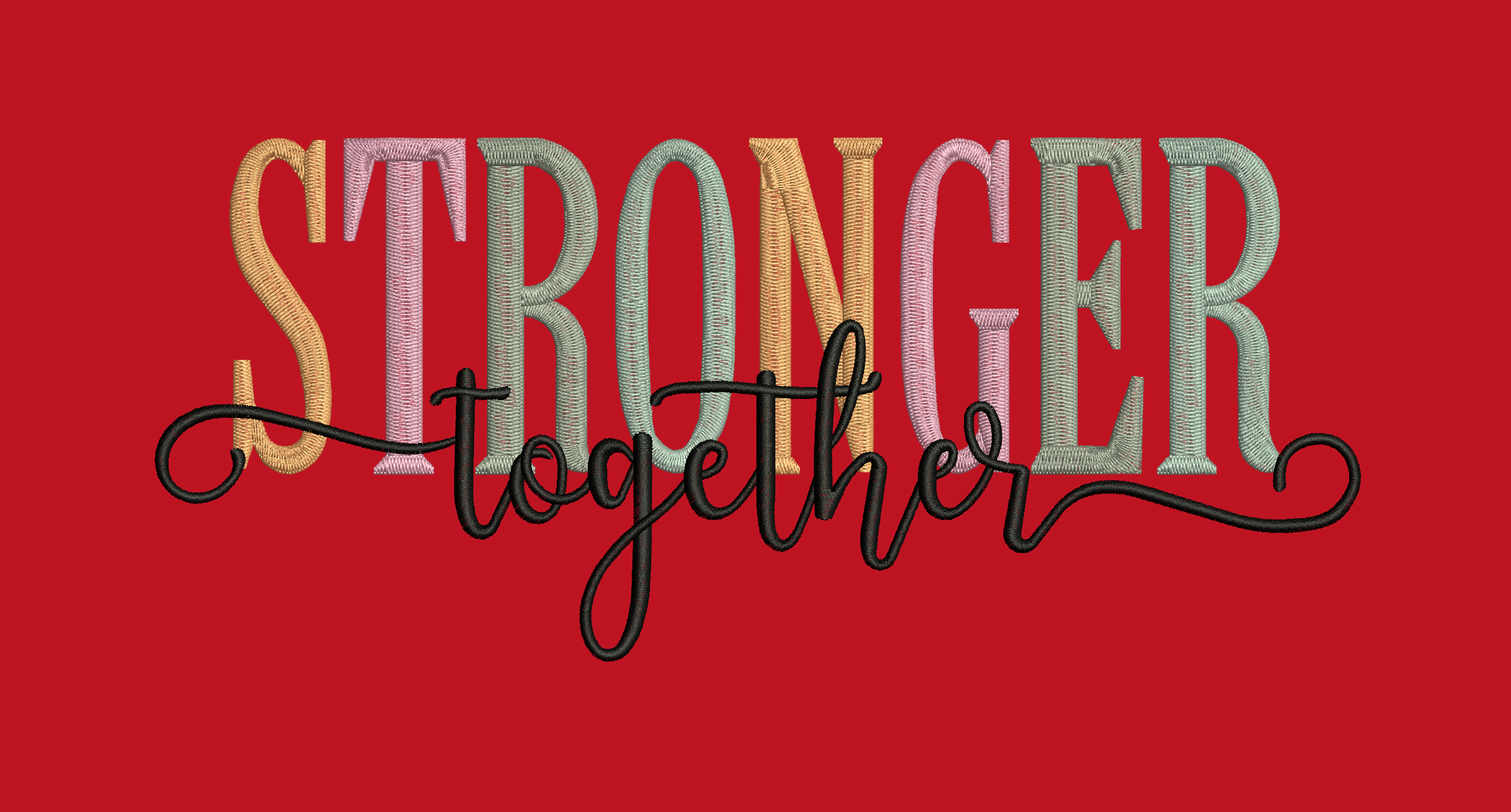 Stronger Together Embroidered Sweatshirt