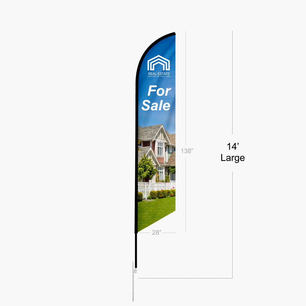 Feather Angled Flags with Ground Stake – Take Your Brand to New Heights